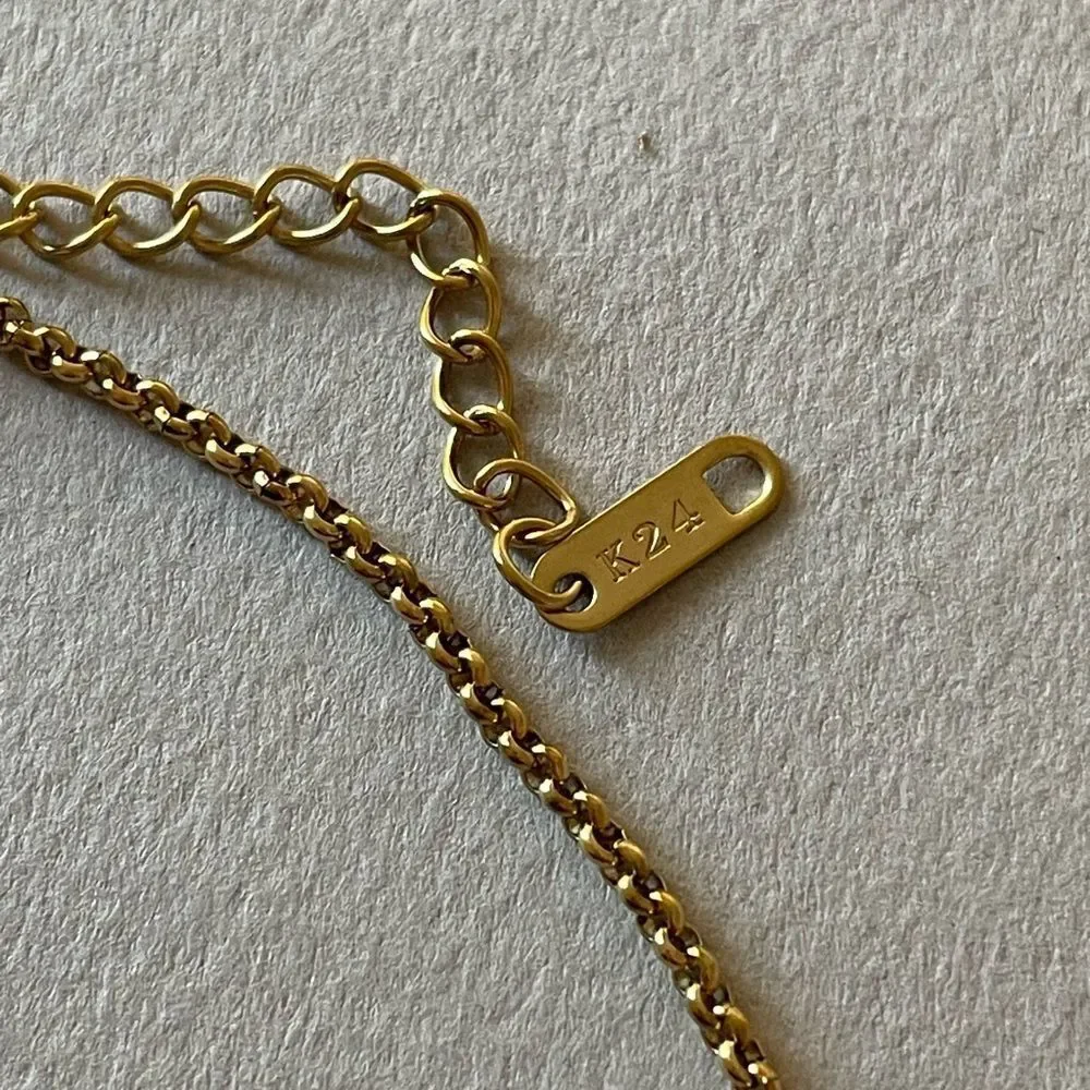 Gold Olive Branch Pendant Necklace N1306